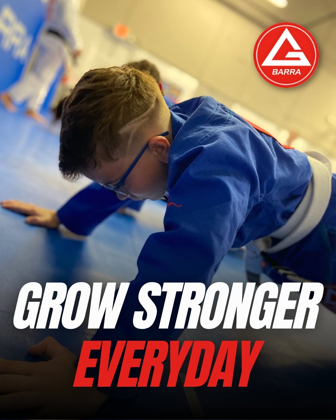 Young student training Brazilian Jiu-Jitsu at Gracie Barra Boca Raton